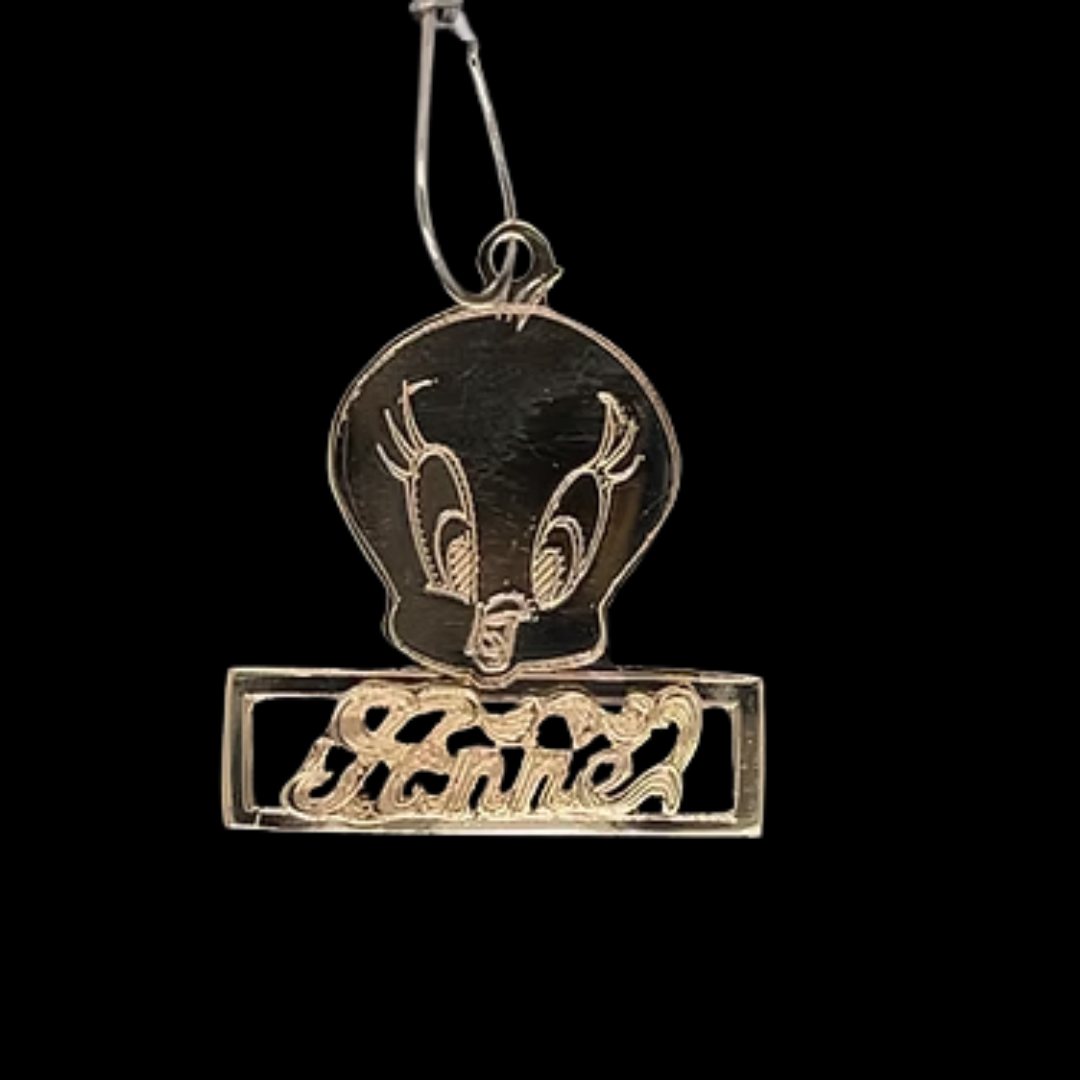 10K-YG CARTOON MONOGRAM EARRINGS