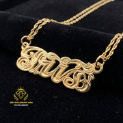 Personalized 10K Gold Adult Nameplate Necklace with Chain – Style 5053
