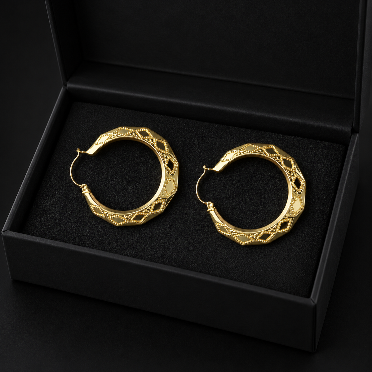 10K Gold New Orleans Old School Hoops — Dollar Size