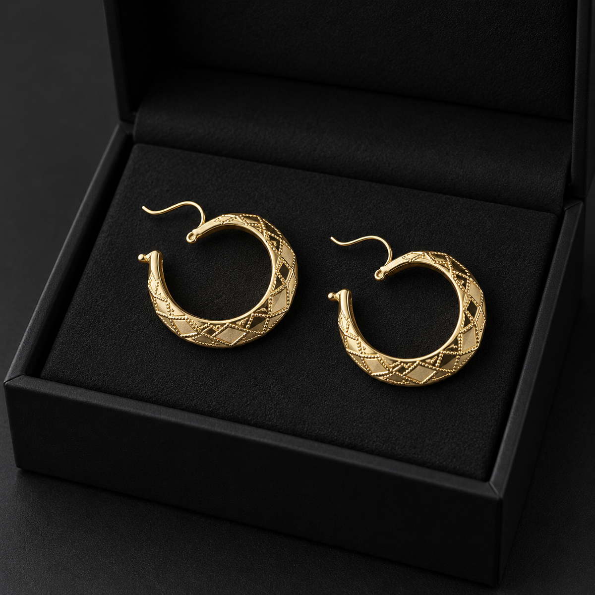 10K Gold New Orleans Old School Hoops — Half Dollar Size
