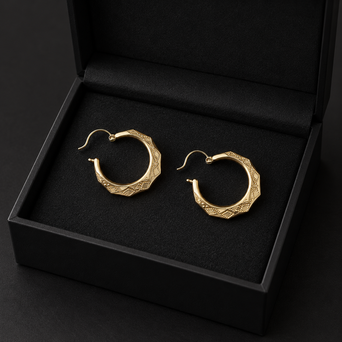 10K Gold New Orleans Old School Hoops — Quarter Size