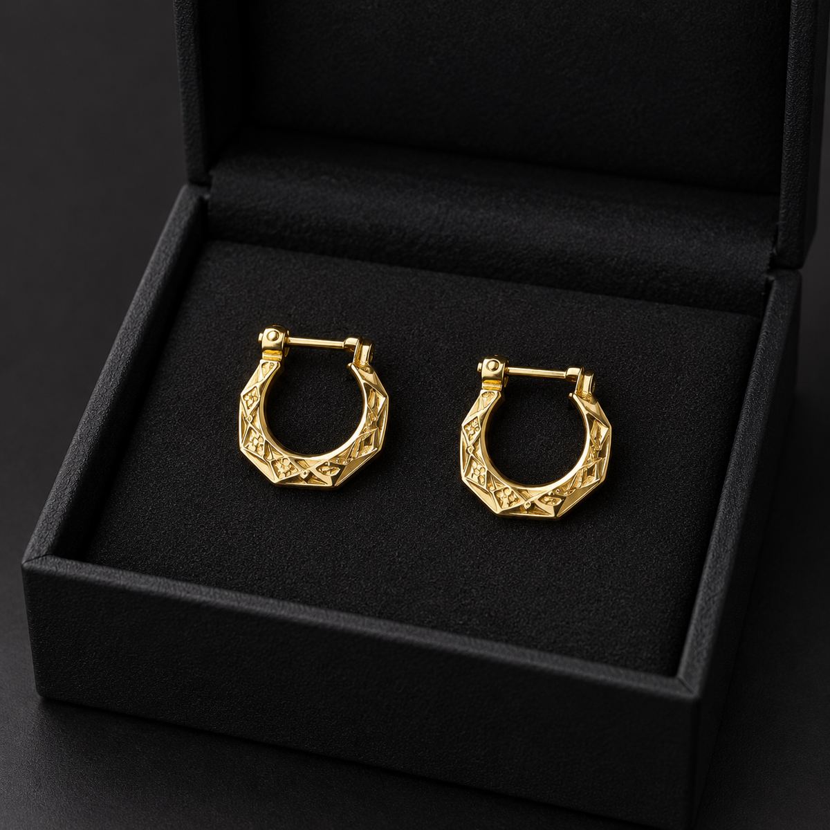 10K Gold New Orleans Old School Hoops — Dime Size