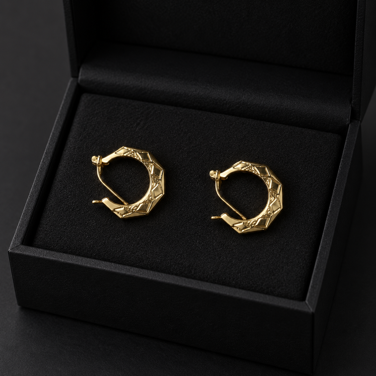 10K Gold New Orleans Old School Hoops — Nickel Size