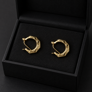 10K Gold New Orleans Old School Hoops — Nickel Size