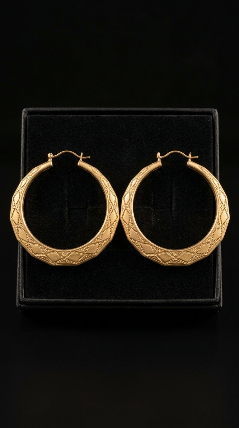 10K Gold New Orleans Old School Hoops — Bow Dollar