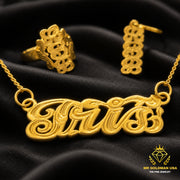 Custom 10K Yellow Gold Personalized Jewelry Set – Style 5053