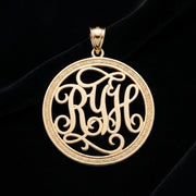 Custom 10K Yellow Gold Initial or Name Medallion – Style 6001