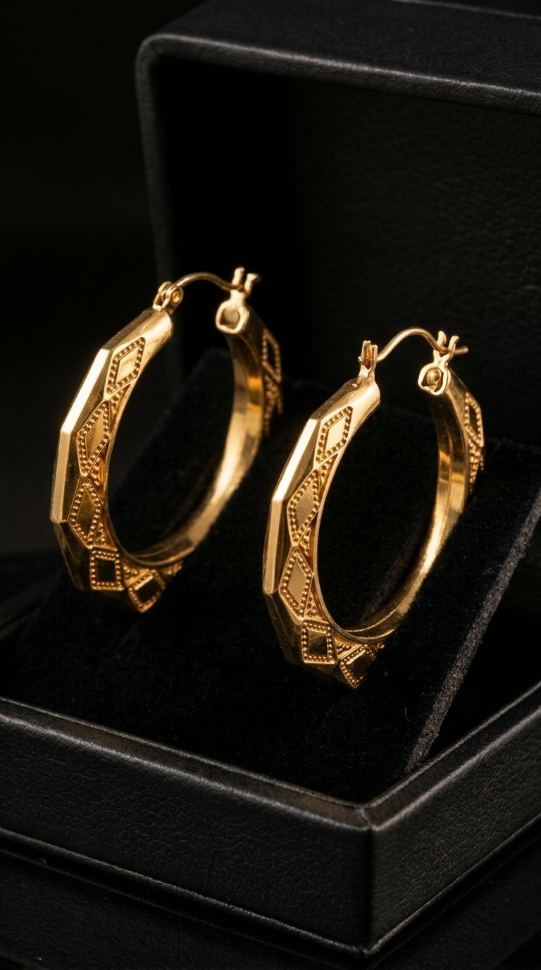 10K Gold New Orleans Old School Hoops — Mini Bow Dollar