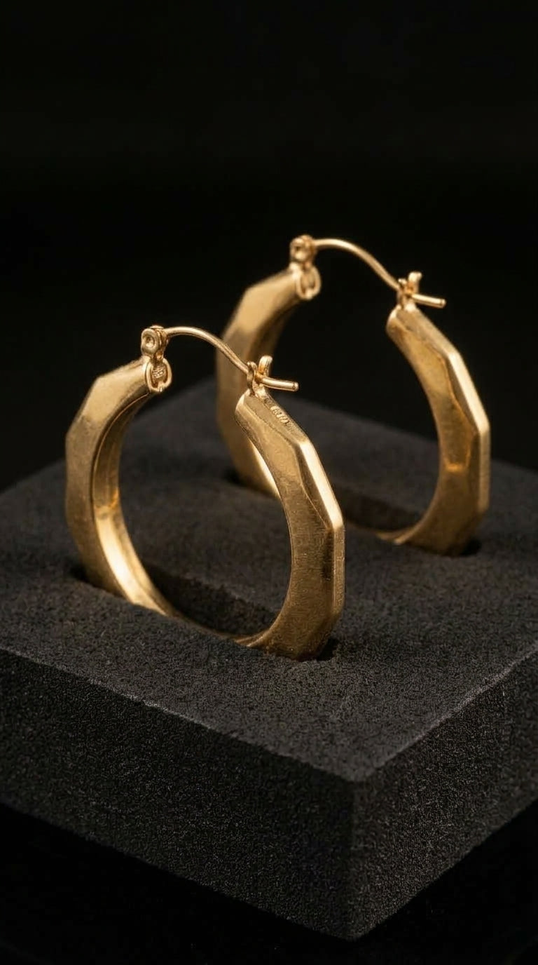 10K Gold New Orleans Old School Hoops — Mini Bow Dollar