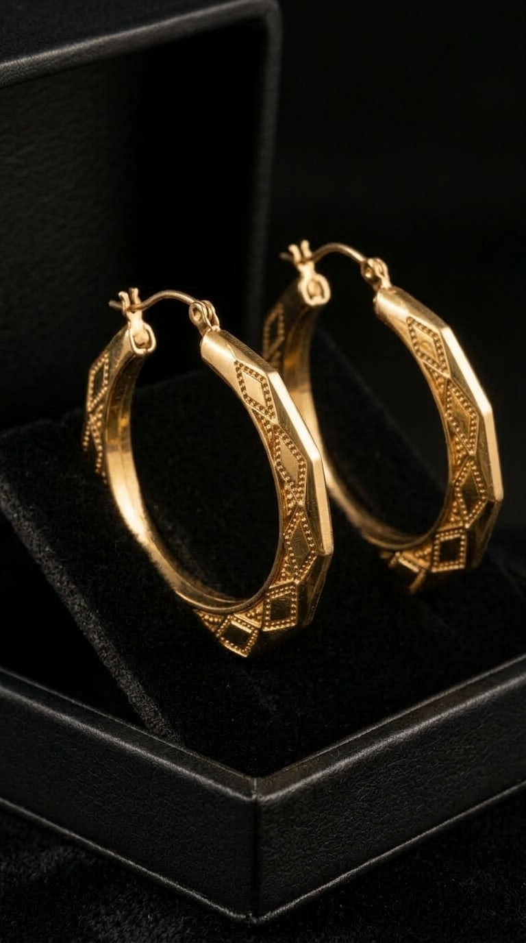 10K Gold New Orleans Old School Hoops — Mini Bow Dollar