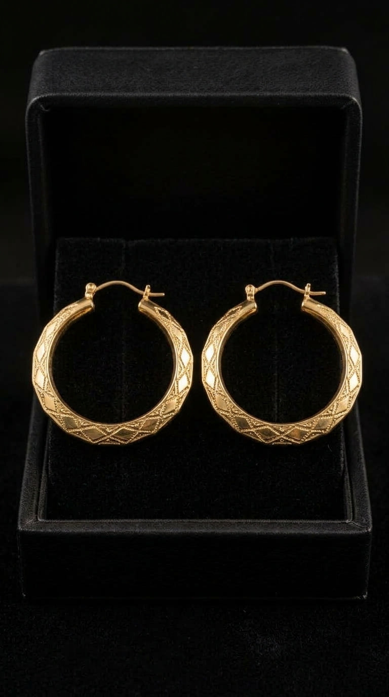 10K Gold New Orleans Old School Hoops — Mini Bow Dollar