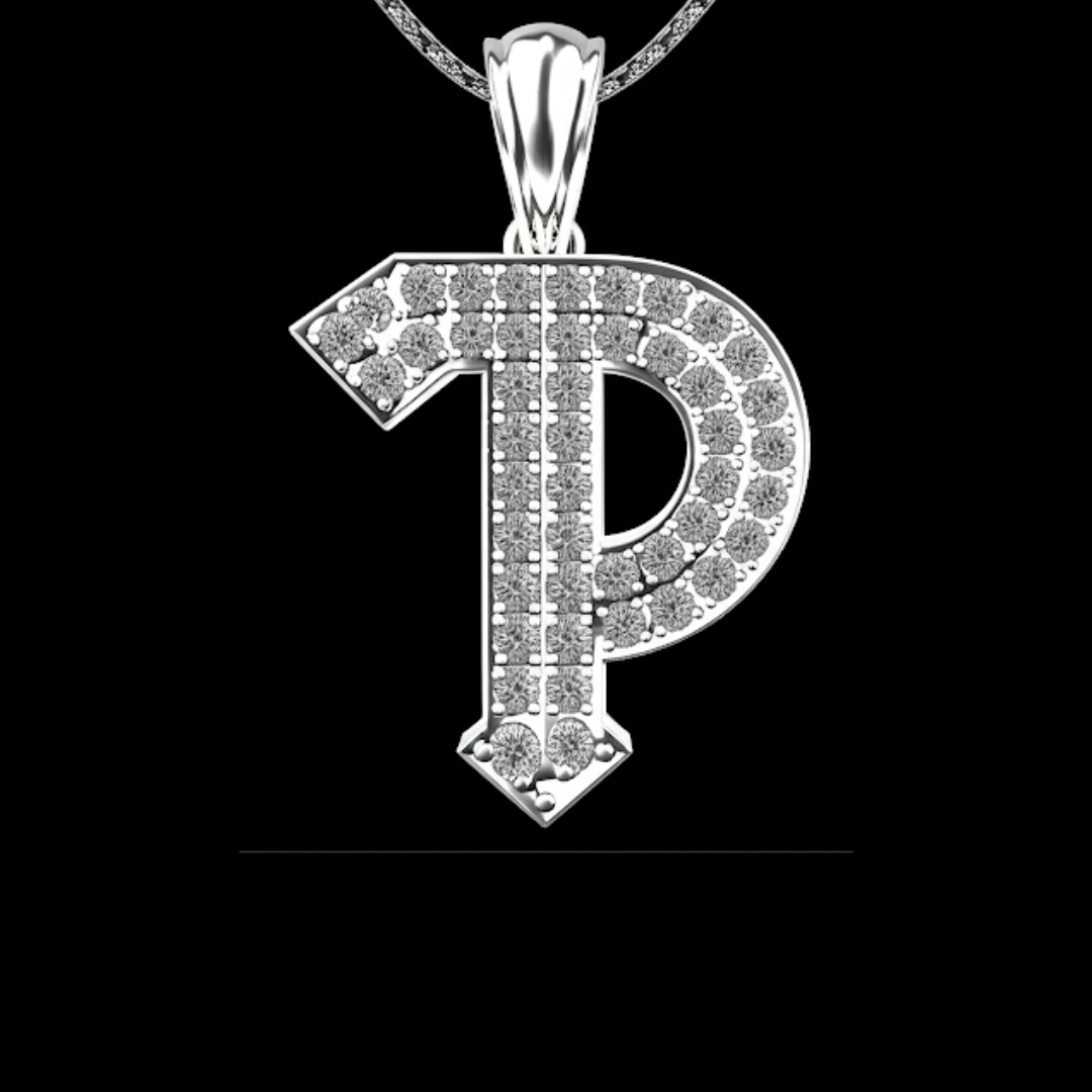 10K YELLOW GOLD DIAMOND INITIAL PENDANT WITH 0.55CT DIAMONDS