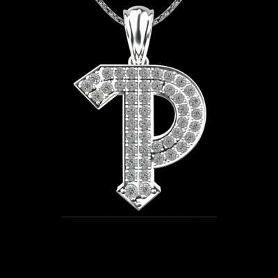 10K YELLOW GOLD DIAMOND INITIAL PENDANT WITH 0.55CT DIAMONDS