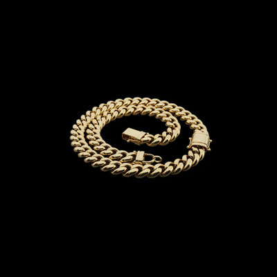10K 12MM YELLOW GOLD SOLID DC ROPE 16" CHAIN NECKLACE