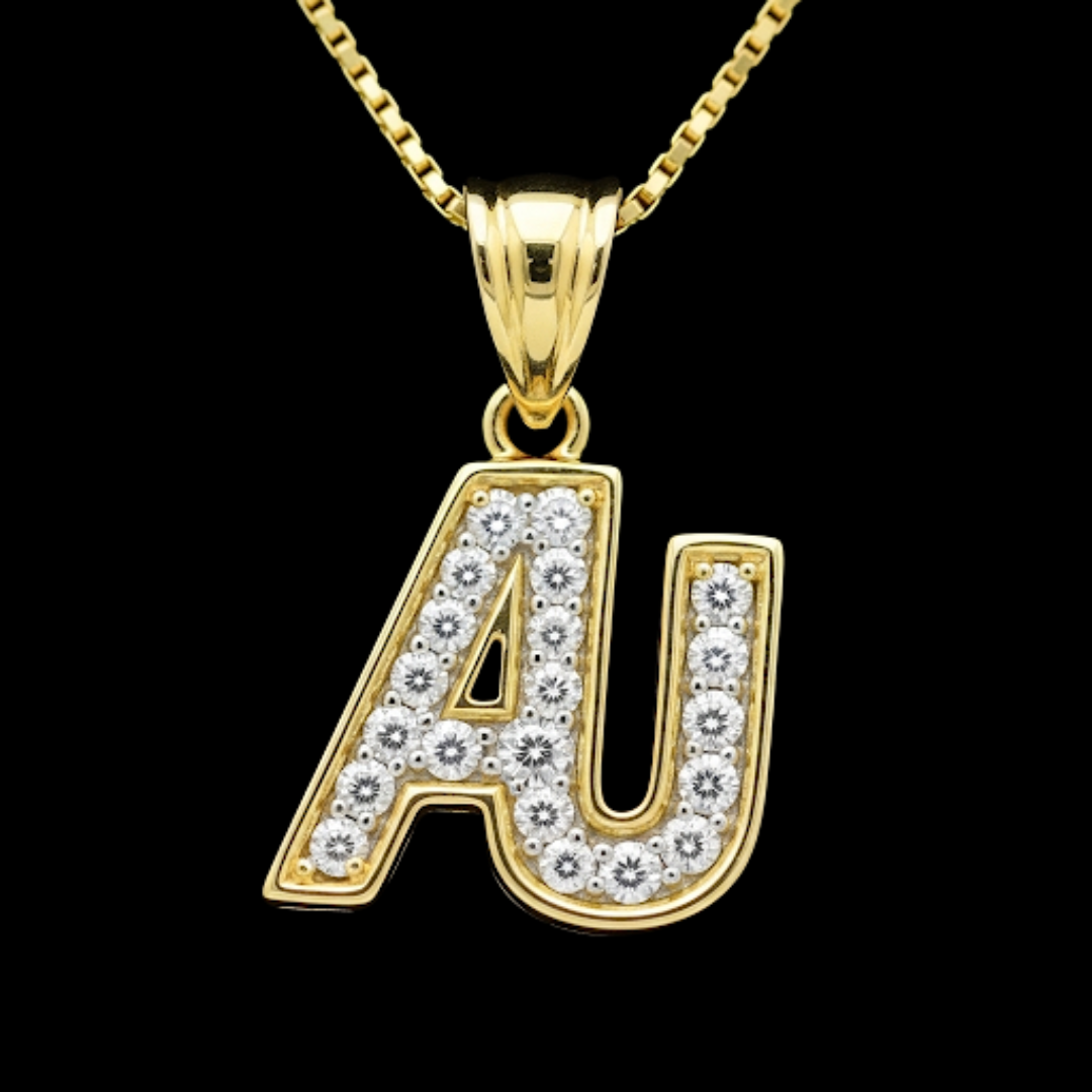10K YELLOW GOLD DIAMOND INITIAL PENDANTS WITH 0.75CT DIAMONDS