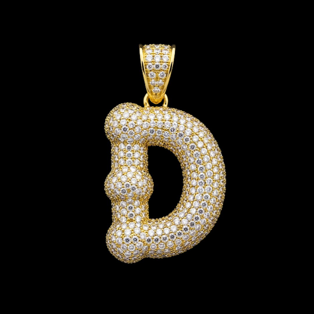 10K YELLOW GOLD DIAMOND INITIAL PENDANT WITH 1.37CT DIAMONDS