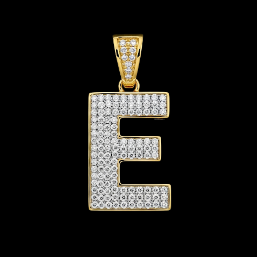 10K YELLOW GOLD DIAMOND INITIAL PENDANT WITH 0.28CT DIAMONDS