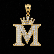 10K YELLOW GOLD DIAMOND INITIAL PENDANTS WITH 0.12CT DIAMONDS