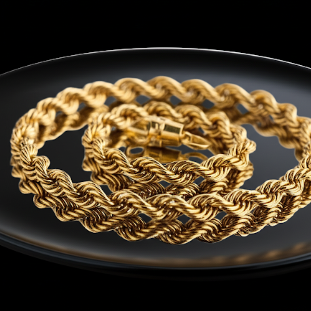 10K YELLOW GOLD HOLLOW ROPE CHAIN
