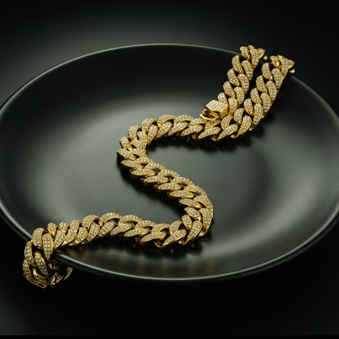 10K YELLOW GOLD  DIAMOND CUT CUBAN LINK CHAIN