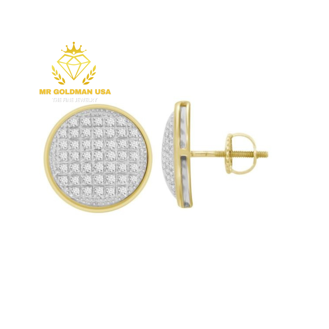 MEN’S EARRING 1/4 CT ROUND DIAMOND 10K YELLOW GOLD