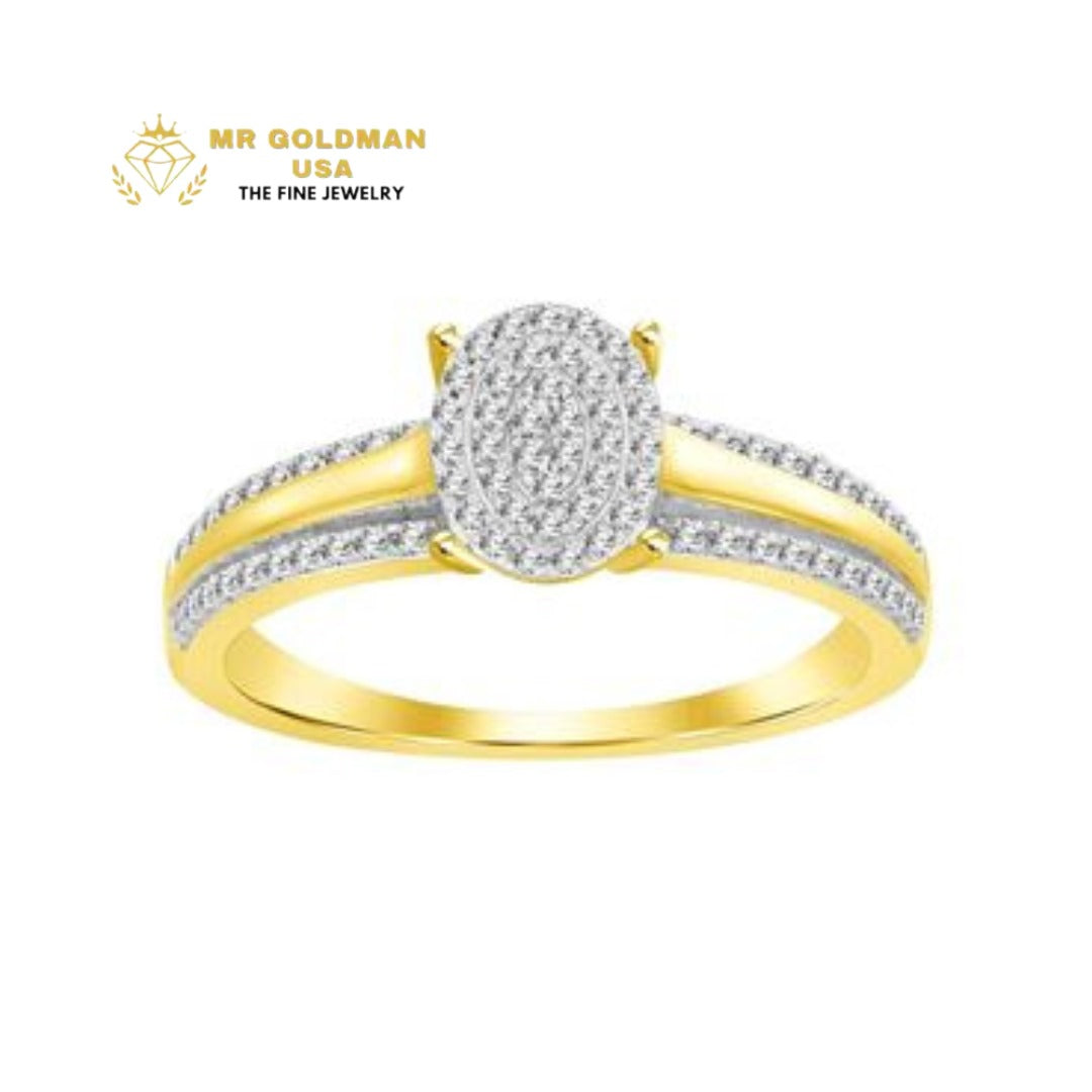 LADIES RING 1/3 CT ROUND DIAMOND 10K YELLOW GOLD