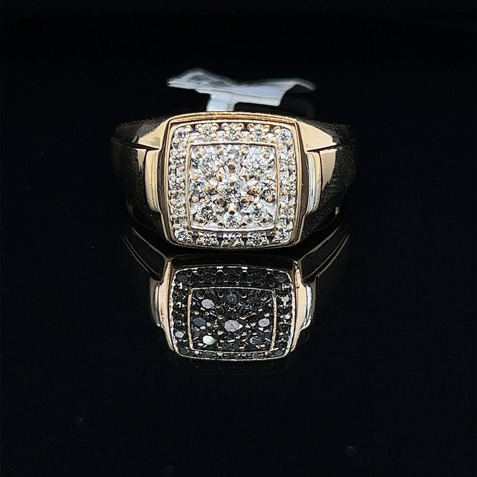 10K YELLOW GOLD 0.75CT DIAMOND MENS RING