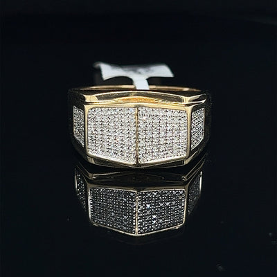 10K-YG 0.57CT-DIAMOND MENS-RING