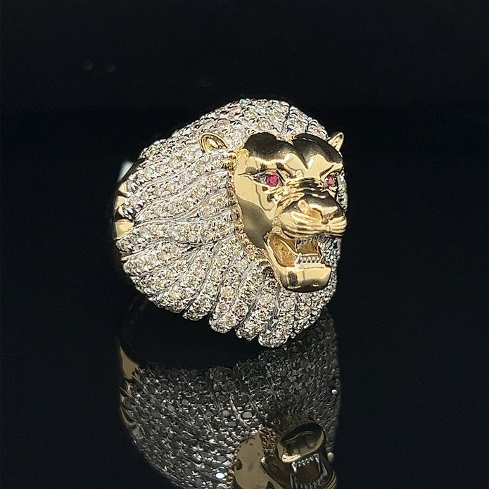 10K-YG 2.10CT-DIAMOND MENS-RING