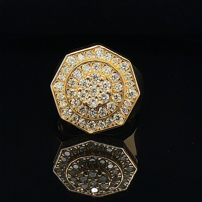 10K-YG 2.47CT-DIAMOND MENS-RING