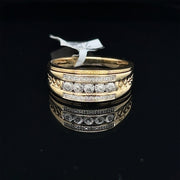 10K-YG 0.10CT-DIAMOND MENS-RING