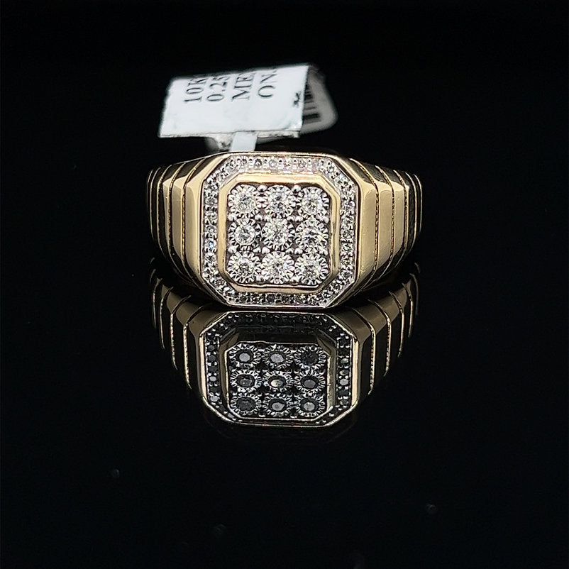 10K-YG 0.25T-DIAMOND MENS-RING