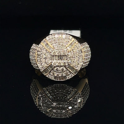 10K-YG 1.70CT-DIAMOND MENS-RING
