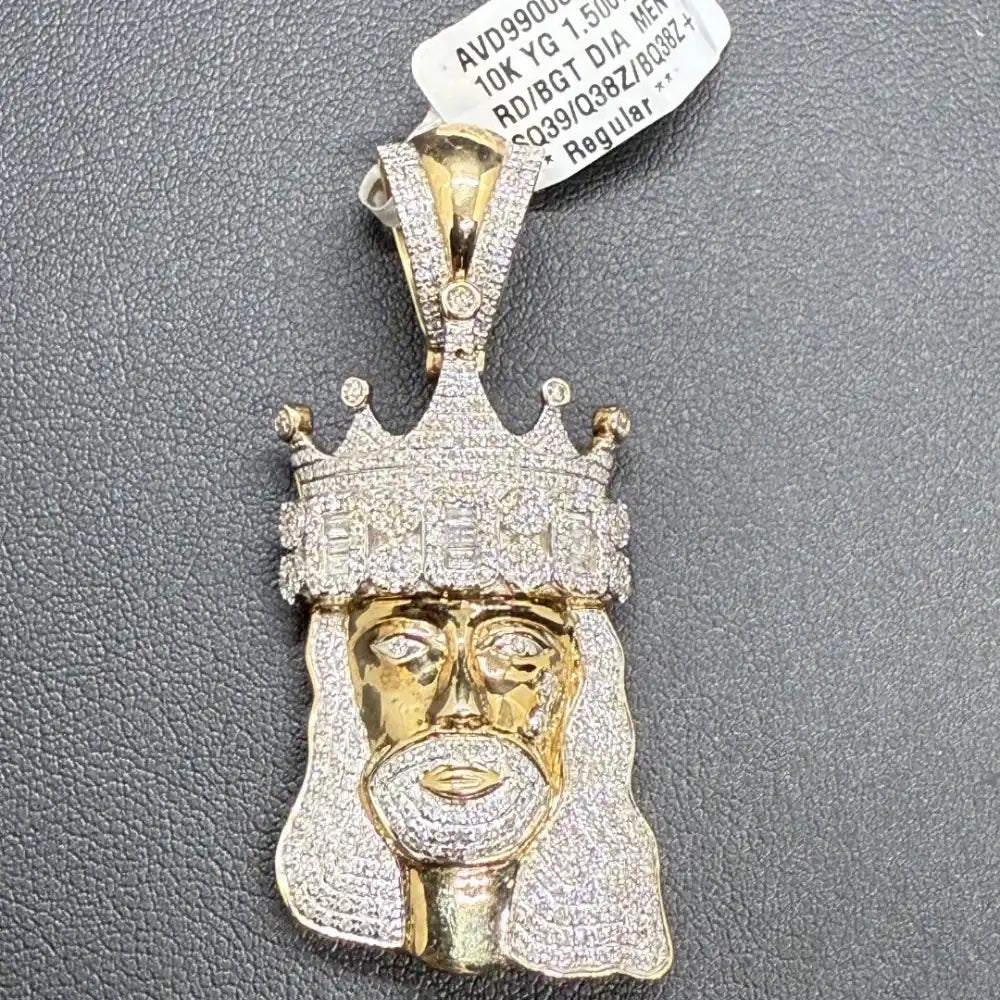 10K YG 1.50ct Diamond Pendant Men