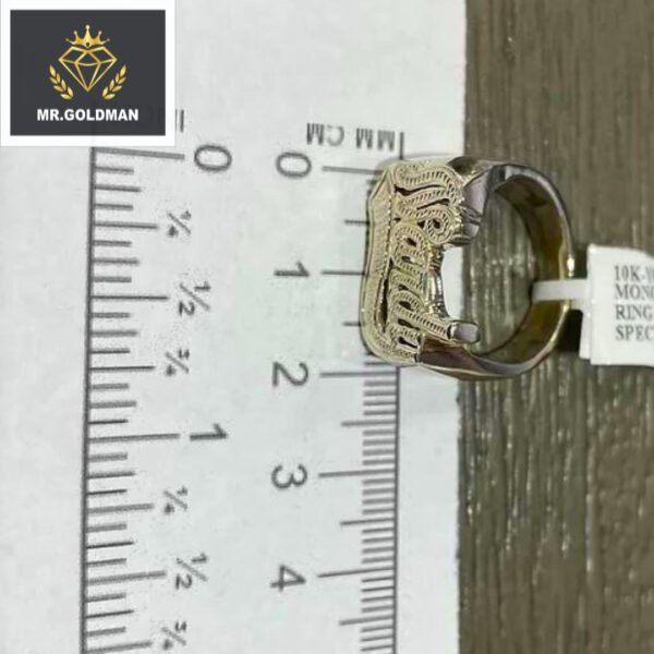 10K-YG MONOGRAM RING SOLID HEAVY RING