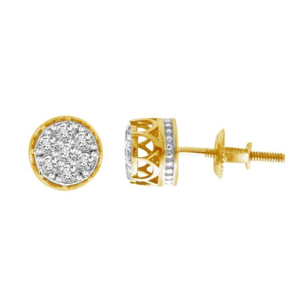 LADIES EARRING 1 6 CT ROUND DIAMOND 10K YELLOW GOLD