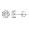 LADIES EARRINGS 1 6 CT ROUND DIAMOND 10K WHITE GOLD