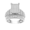 LADIES RING 1 12 CT ROUNDPRINCESSBAGUETTE DIAMOND 10K WHITE GOLD 1