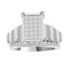 LADIES RING 1 12 CT ROUNDPRINCESSBAGUETTE DIAMOND 10K WHITE GOLD 2