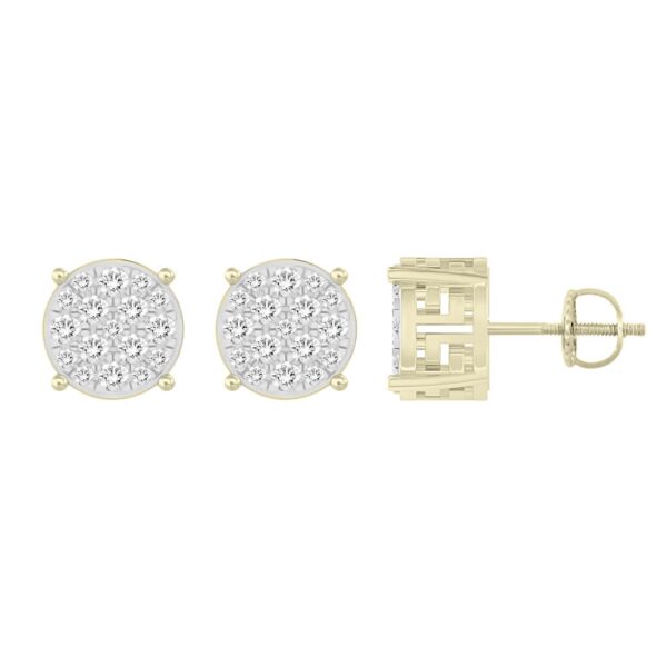 MEN’S EARRING 1 4 CT ROUND DIAMOND 10K YELLOW GOLD