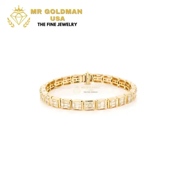 Baguette Square Link Bracelet 14K 9.75ctw