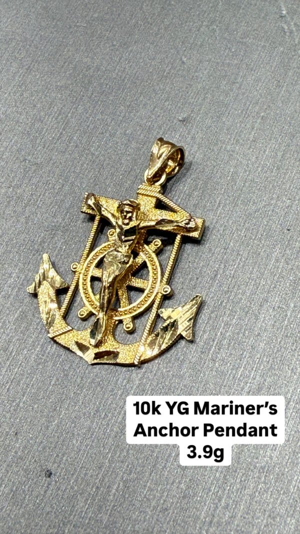 10K YG Mariner's Anchor Pendant 3.9g 10K YG Mariner's Anchor Pendant 3.9g