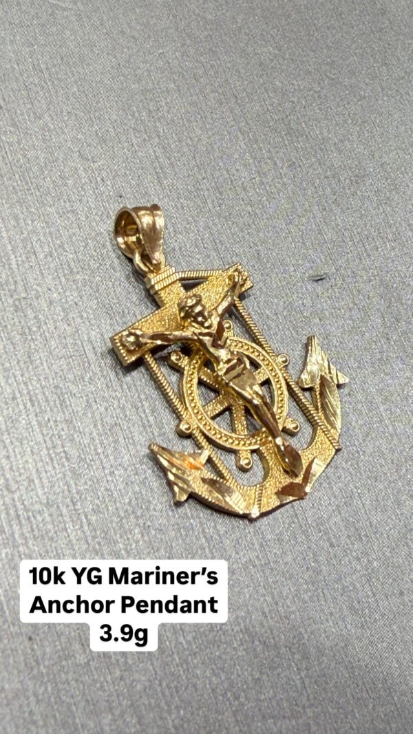 10K YG Mariner's Anchor Pendant 3.9g 10K YG Mariner's Anchor Pendant 3.9g