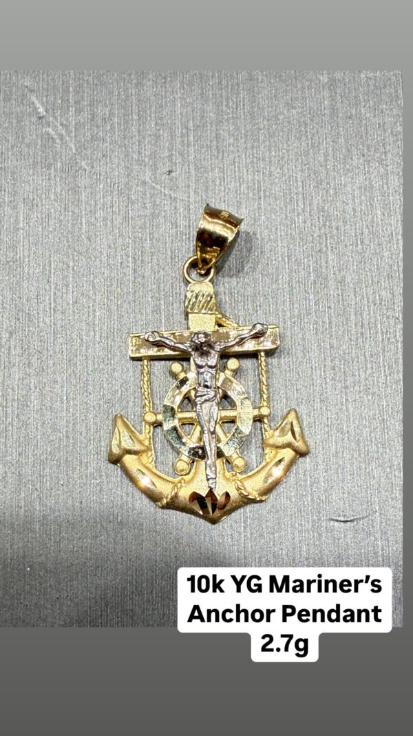 10K YG Mariner's Anchor Pendant 2.7g 10K YG Mariner's Anchor Pendant 2.7g