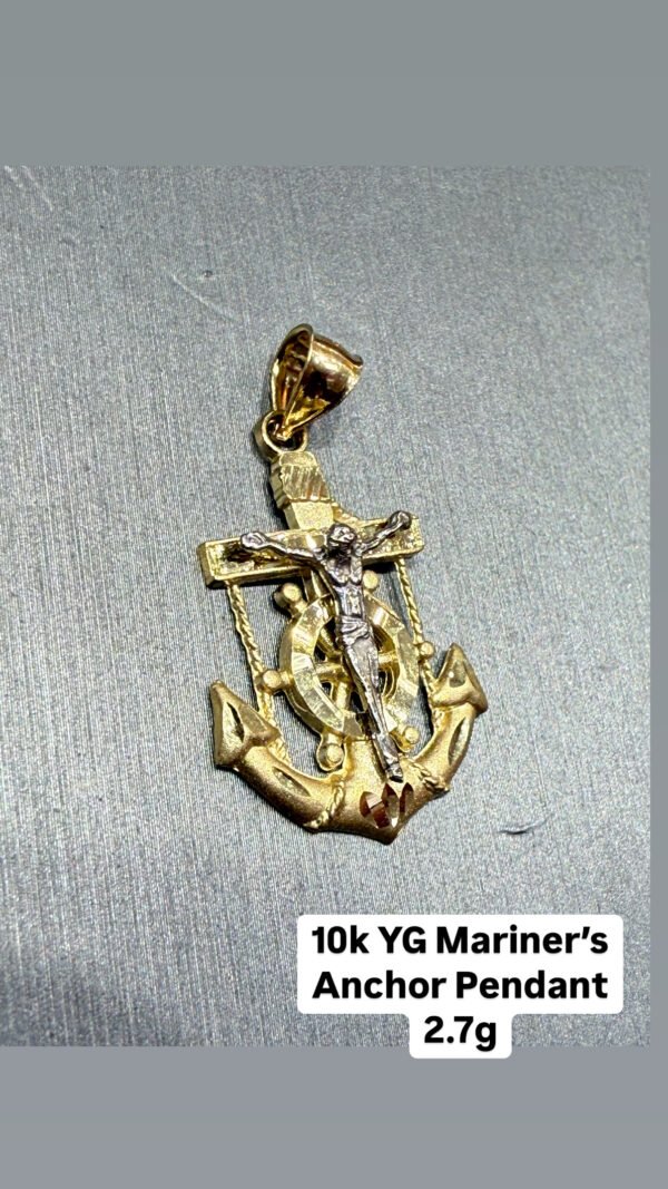 10K YG Mariner's Anchor Pendant 2.7g 10K YG Mariner's Anchor Pendant 2.7g