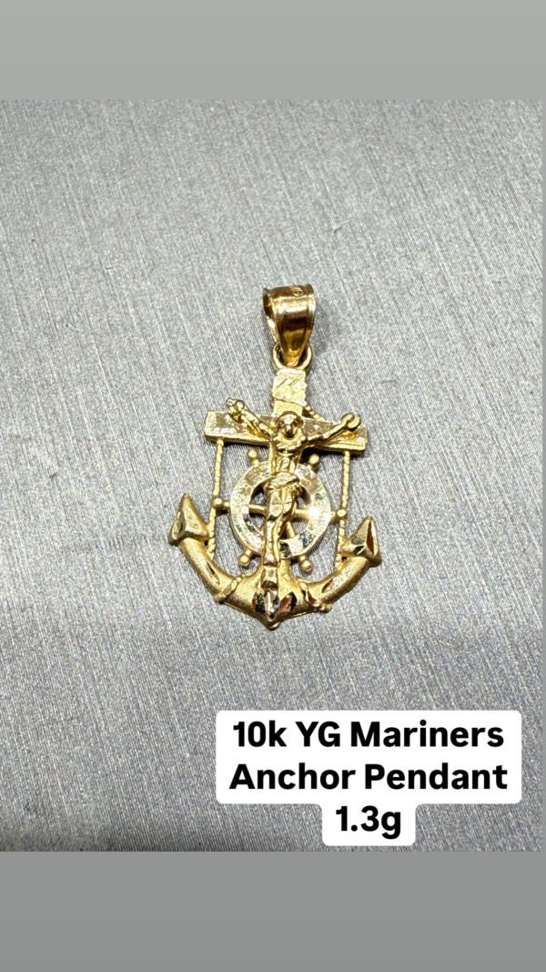 10K YG Mariner's Anchor Pendant 1.3g 10K YG Mariner's Anchor Pendant 1.3g