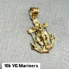 10K YG Mariner's Anchor Pendant 1.3g