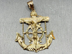 10K YG Mariner's Anchor Pendant 8g