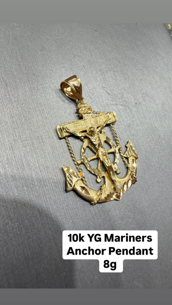 10K YG Mariner's Anchor Pendant 8g 10K YG Mariner's Anchor Pendant 8g10K YG Mariner's Anchor Pendant 8g
