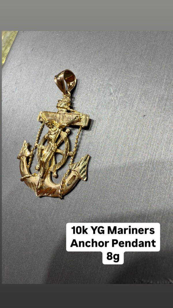 IMG_10K YG Mariner's Anchor Pendant 8g10K YG Mariner's Anchor Pendant 8g1947 10K YG Mariner's Anchor Pendant 8g